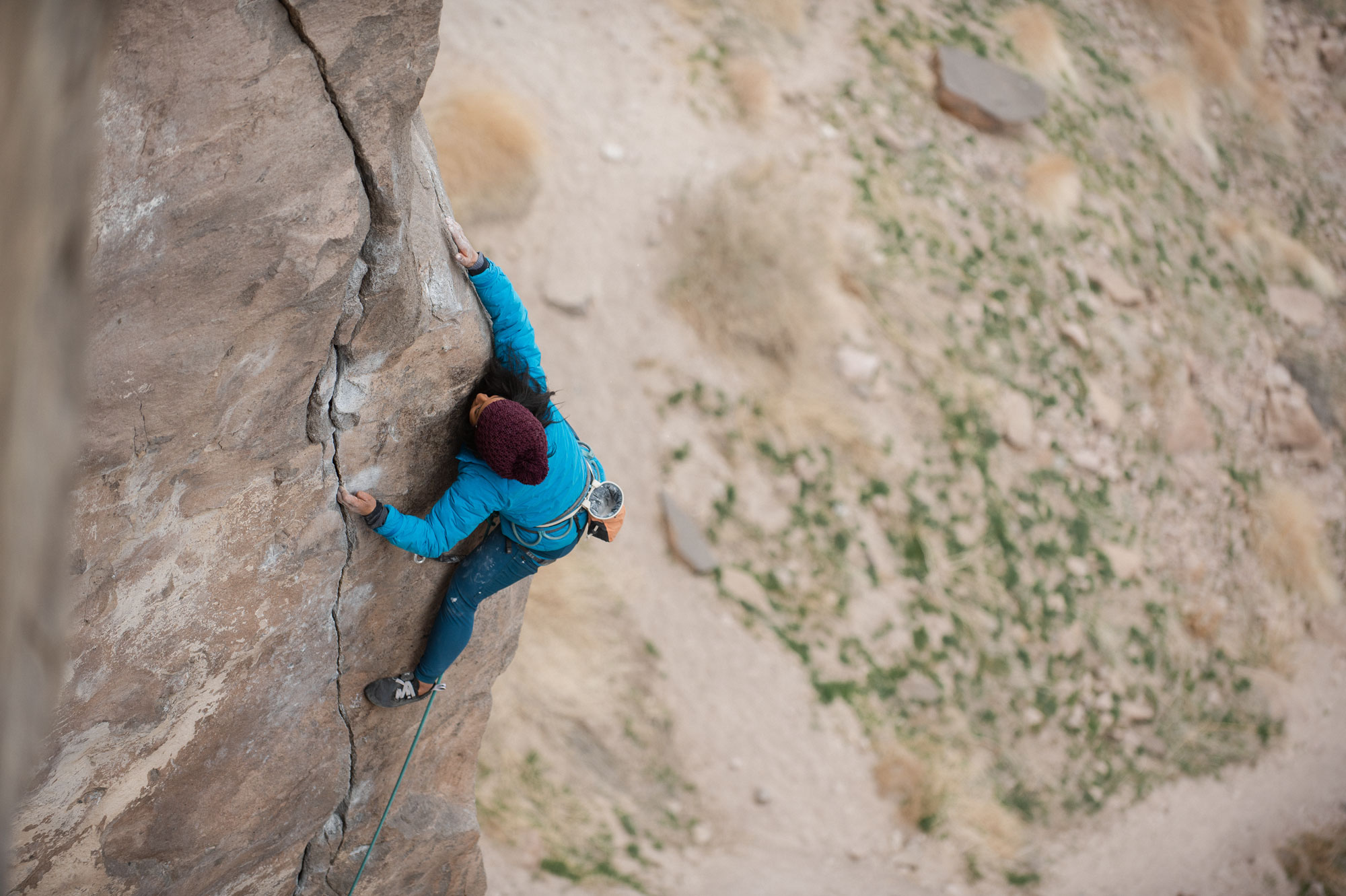 The Mountain Hardwear Stretchdown is stretchy enough to climb comfortably in. 