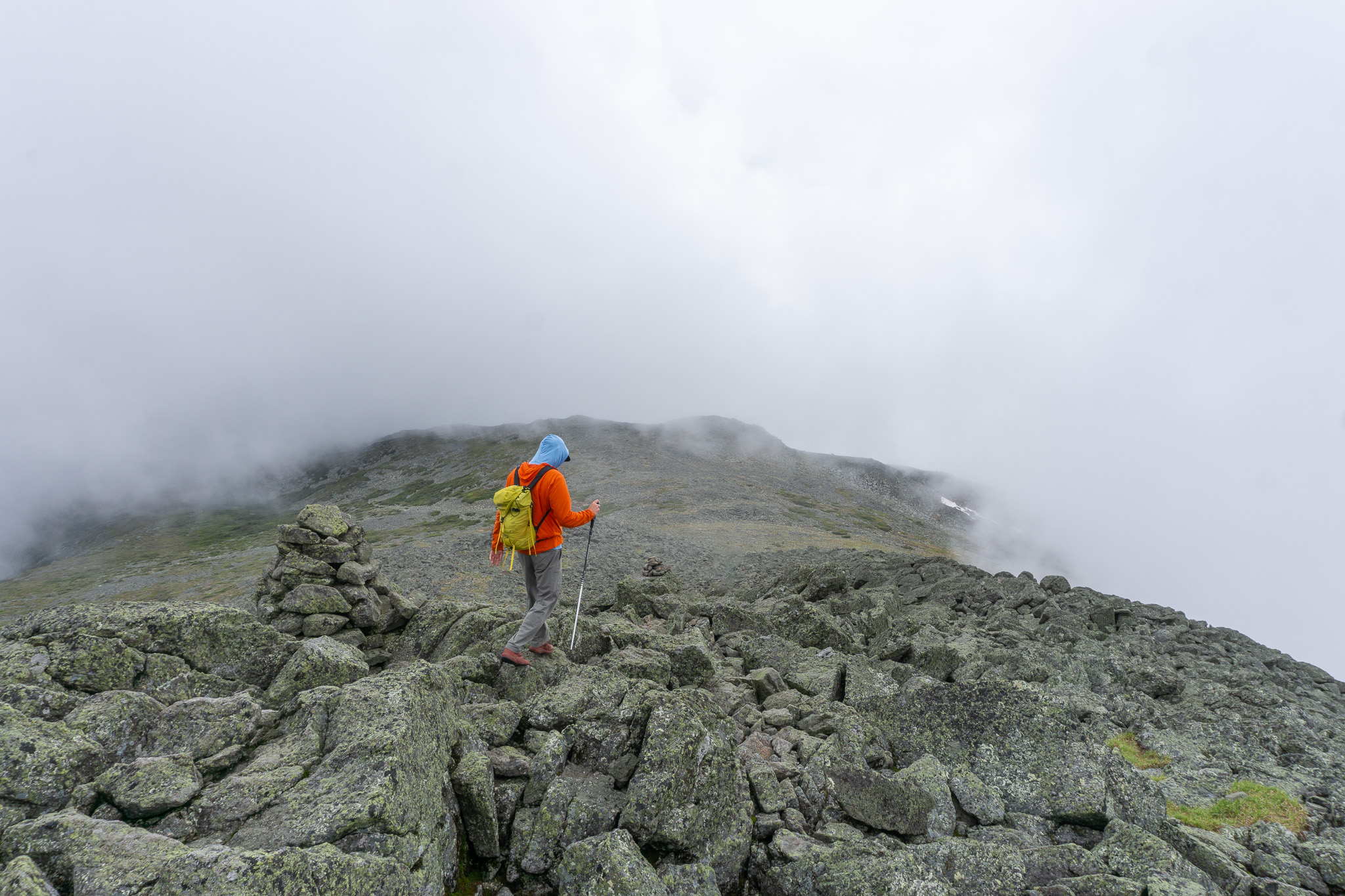 Descending from the summit of Mount Adams 