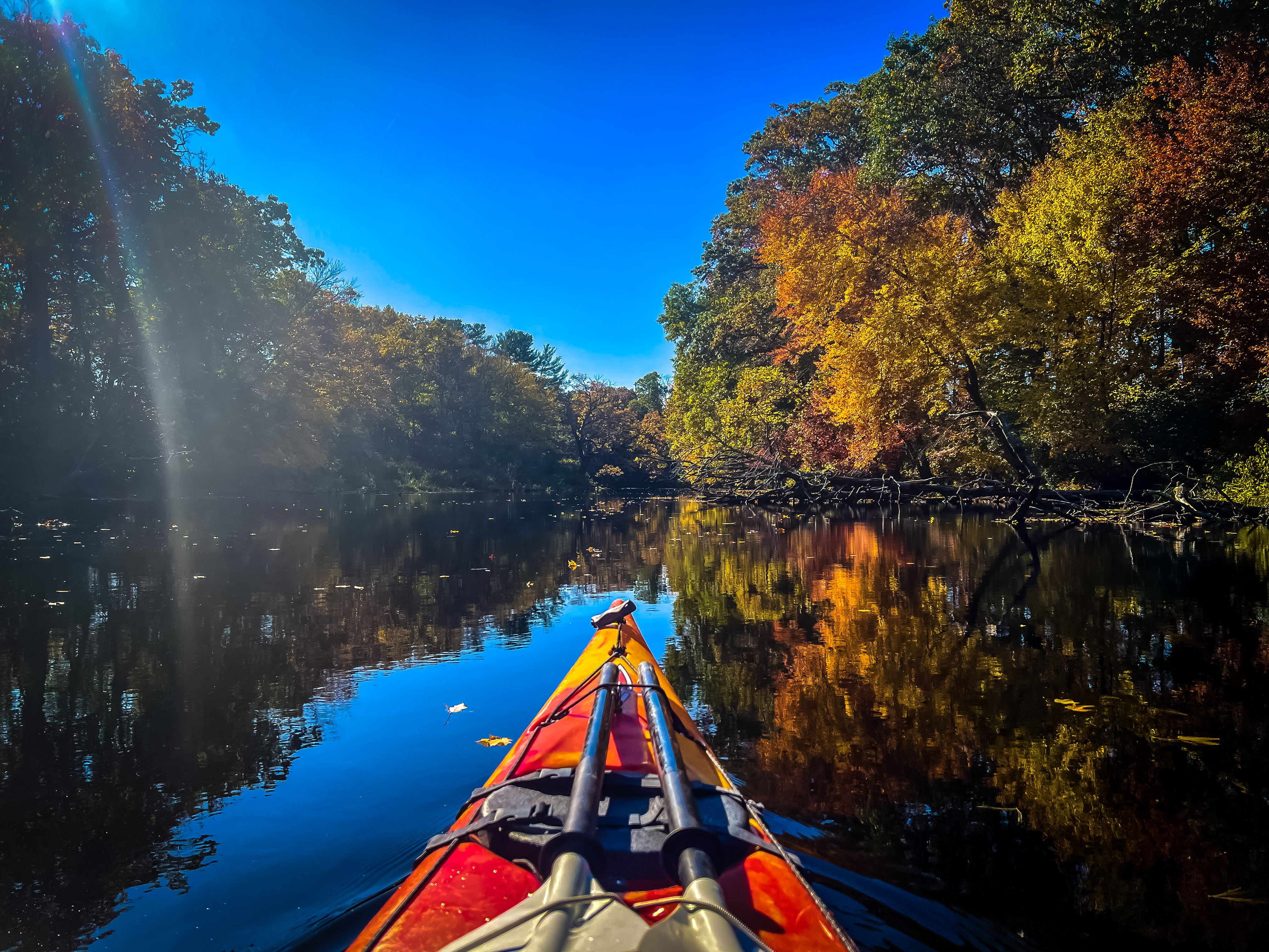 Fall scenery from the water