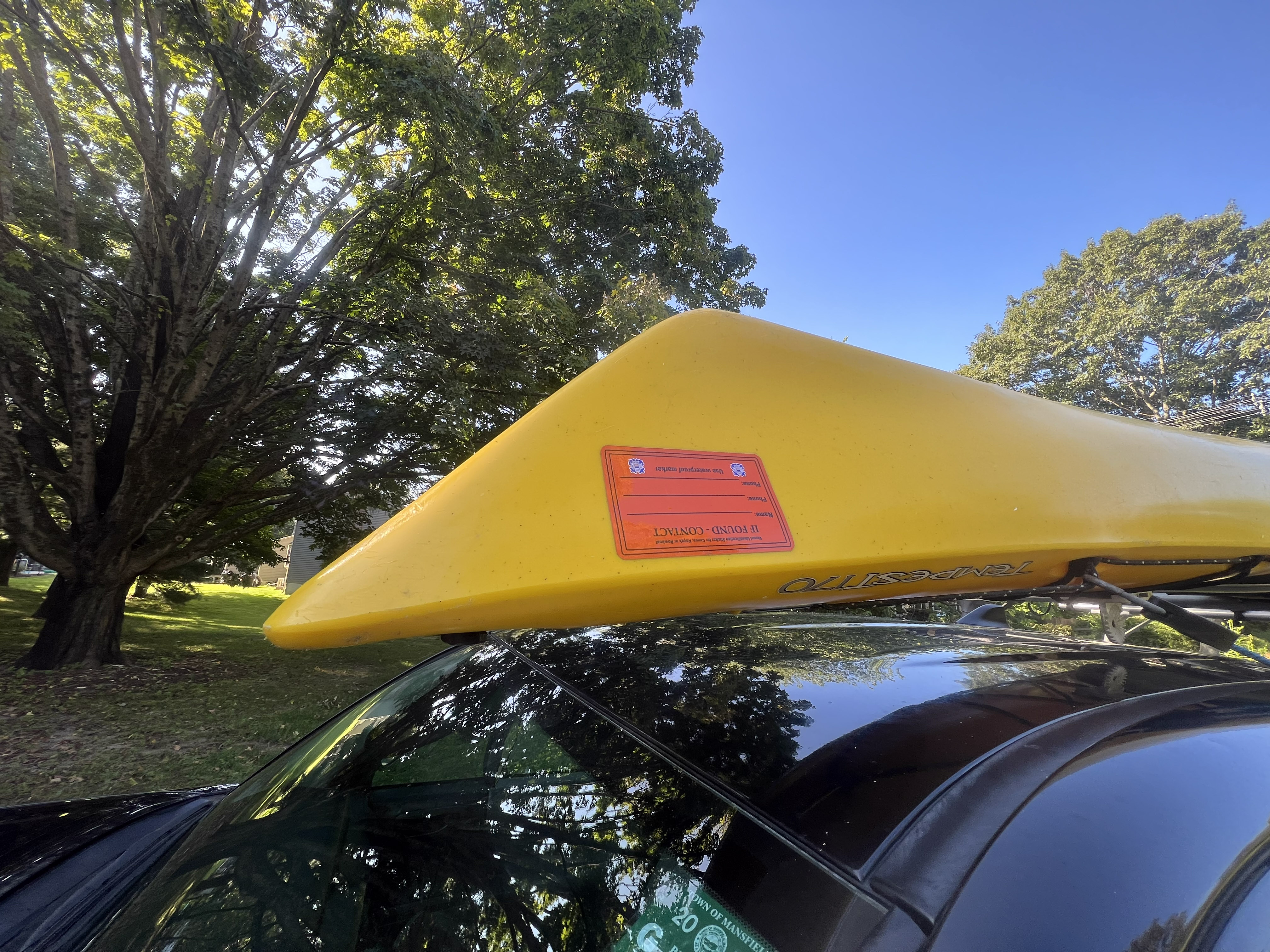 Kayak on a roof rack 