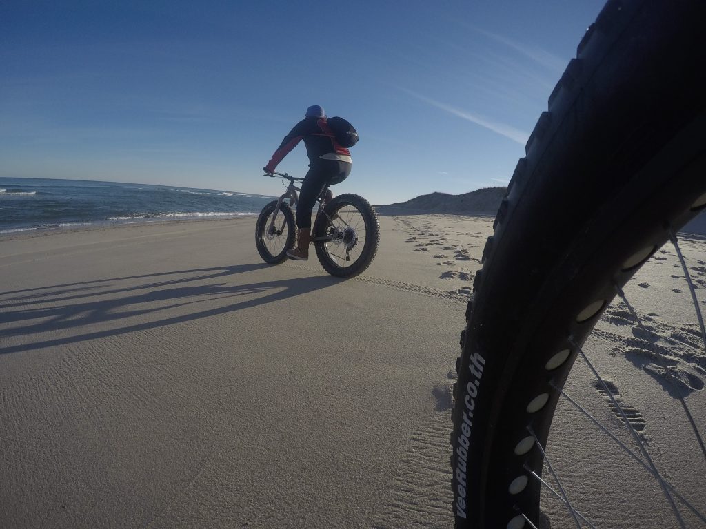 Fat biking in the sand on Cape Cod 