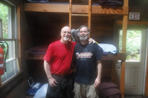 Aging hikers in an AMC Hut 