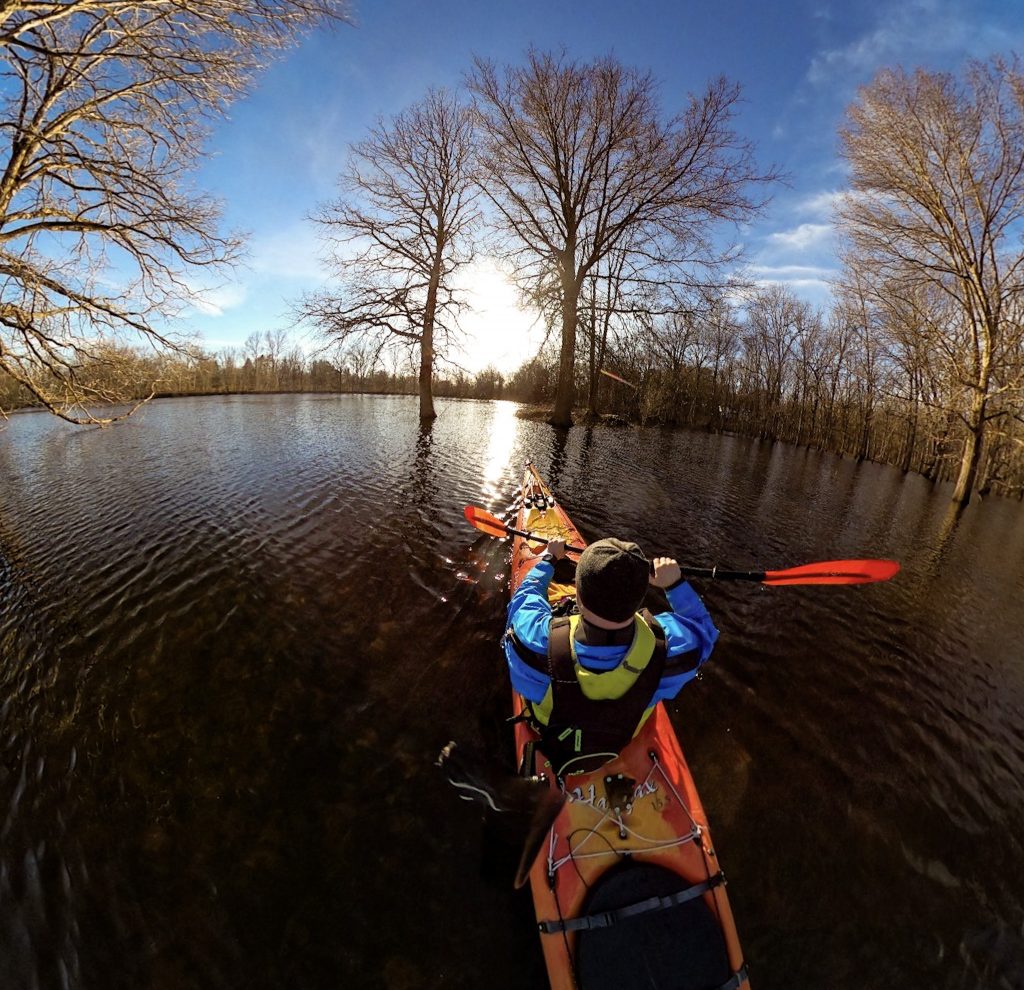Kayaking the Concord River in mud season 